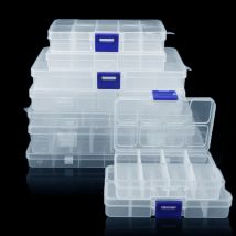 Plastikowe pudełko na biżuterię 10/15/24 przegródka organizer do przechowywania koralików pojemnik regulowane pudełko do przechowywania biżuterii prostokątne etui
