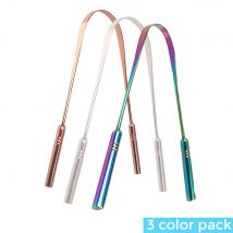Y-kelin 3 Colors Stainless Steel Tongue Scraper Metal Tongue Fresh Breath Cleaning  Coated Toothbrush Oral Hygiene
