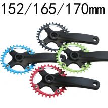 152 165 170 Bicycle Crank Arm MTB Bike Square Hole Crankset 30T 32T 34T 36T 38T Narrow Wide Single Speed Chainring Chainset
