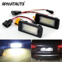 2 SZTUK bezbłędnych oświetlenia tablicy rejestracyjnej LED Canbus białe 12 V do Audi A1 A3 / A4 S4
