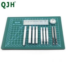 QJH 12-teiliges Locher-Set aus Leder, Locher-Knöpfe-Set, Druckknöpfe, Nieten und Ösen, Schnappniet-Setter, Basis-Set, Snap Rive