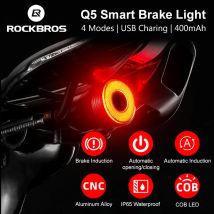 ROCKBROS rower inteligentne automatyczne światło wykrywające hamulce IPx6 wodoodporna dioda LED