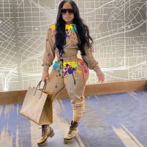 Splash-Ink-Print Schweiß anzüge Frauen Set Hoodies Sweatshirt und Jogging hose Set zweiteiliges Set Trainings anzug weibliche passende Set Outfits