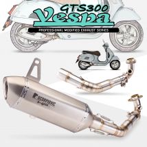 For piaggio vespa gts 250 gts 300 2007- 2017 2018 2019 2020 motorcycle slip on exhaust muffler mid-tube gts300