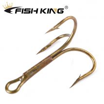 FISH KING 20 teile/paket Angelhaken High Carbon Stahl Drillinge Umgestürzte Haken Angelgerät Super Sharp Triple Haken Für Bass