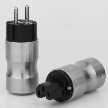 P089ER 1 paar Hifi audio Rhodium überzogene EU Schuko AC Cord Power Plug + IEC Buchse adapter für Hifi DIY power kabel