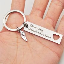 Deutsch Flügel Stick Sicher Keychain Fahr Vorsichtig ICH Ch Brauch Valentinstag Geschenk Beste Freund Freund Freundin Trucker Geschenk