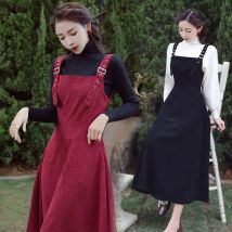 Ärmelloses Kleid Frauen Cord Preppy Stil Hosenträger Kleider Frauen Retro Chic Mode Alle-spiel Ins Herbst Kleidung Im Freien