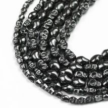UPGFNK Naturstein-Schädelform, schwarzer Hämatit, Abstandshalter, lose Perlen für Schmuckherstellung, DIY-Armband, Halskette, 4 mm, 6 mm, 8 mm