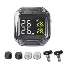 Drahtloses Motorrad-TPMS-Reifendruckkontrollsystem, digitales LCD mit zwei externen/internen