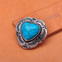 30mm Silber ethnischen Stammes traditionelle Blume Liebe Herz Türkis Leder Handwerk Conchos für Gürtel tasche Brieftasche Screw back