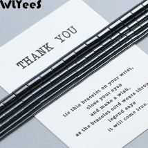 Perline di ematite Perline sciolte quadrate a cilindro lungo in pietra naturale per donna Uomo Bracciale Collana Gioielli Accessori per la creazione fai-da-te