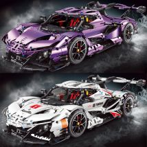 T5012 3668 stücke Hohe Tech RC Galvanik Lila Apolloed Super Sport Auto Modell Bausteine MOC Ziegel