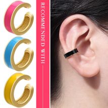 ZHUKOU 1 Stück NEU Wunderschöne mehrfarbige Ohrmanschetten, gefälschte Piercing-Clip-Ohrringe für Damen, Modell: VE219