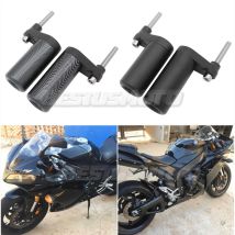 Motorrad-Rahmenschoner in Schwarz und Carbon ohne Schnitt, Sturz- und Fallschutz für Yamaha YZF-R1 YZFR1 YZF R1 2007 2008