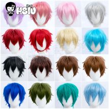 「HSIU Brand」cosplay Wig 17color short Wig Sky blue Silver light pink brown Taro green Party synthetic wig+Free wig cap