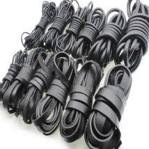 2 meter Round Flat Black Genuine Cow Leather Cord 1 2 3 4 5 6 8 10 15 20 mm Leater Rope String For Bracelet DIY Jewelry Making