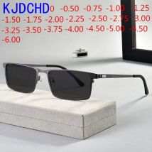 Neue titanium legierung herren fashion photochrome platz myopie gläser damen optische brillen 0-0,5-0,75 zu-6,0