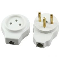 White 16A Israel male female assembly wiring power plug socket Pakistan european 3pins triprong docking connector plug Type H