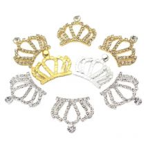 10Pcs 30 * 40MM Gold  Rhinestone Crown Needlework Hand-Sewn Button DIY Clothing Wedding Party Supporting Decortion Accessories