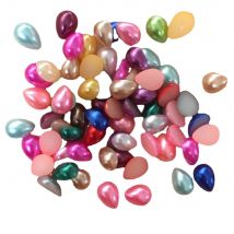 200PCS Resin Cute Drop Pearl Bead Flatback Scrapbook DIY Wedding Embellishment Jewellery Half Beaded Appliques Crafts SF454