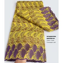 Yellow Gold High Quality Embroidered Voile Lace Newest African Swiss Lace Soft Egyptian Cotton 100% Nigerian Inspired Fabric