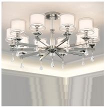 LED Decke Kronleuchter Beleuchtung Moderne Chrom Lampe Luxus für wohnzimmer schlafzimmer 110v-220v Kronleuchter Lampe PVC schatten
