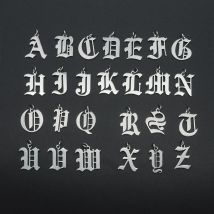 10 Stück/Set 316 Edelstahl Altenglische Buchstaben-Anhänger Großhandel A-Z Alphabet DIY Schmuck-Charms für Armband- und Halsketten-Herstellung