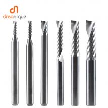 1pc AAAAA 3D CNC Router Bit Engraving Cut 3.175 /4/6 Shank Single Flute Milling Cutter Spiral End