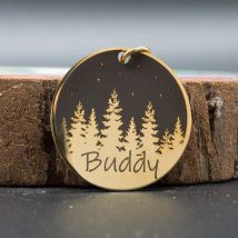 Benutzerdefiniertes Hunde-ID-Tag mit Gravur, Retro, personalisiertes Namens-ID-Tag für Hunde, Katzen, Welpen, rundes Metall-Namensschild, Haustierprodukte