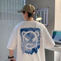 Privat hinker Harajuku Teufel gedruckt Männer übergroße T-Shirts 2023 Sommer Kurzarm T-Shirts Paare Männer Frauen Baumwolle Tops