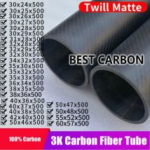 Spedizione gratuita30 31 32 34 35 36 38 40 42 44 47 50 55 60, 500mm di lunghezza Tubo avvolto in tessuto in fibra di carbonio 3K twill opaco di alta qualità