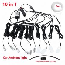 Universal 10 in 1 RGB LED 8M Auto Innen Umgebungs Decor Faser Optische Streifen Licht durch App Control auto dekorative Atmosphäre Lampen
