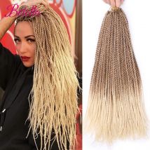 Ombre Marrone Grigio Fatto a mano Sintetico senegalese Twist Intrecciare i capelli Estensioni dei capelli all'uncinetto per donna nera 30 Trecce all'uncinetto all'uncinetto