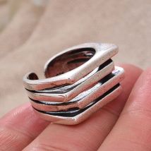 Anillo de plata tailandesa para hombre y mujer, sortija de forma Irregular, joyería Original, regalo barato