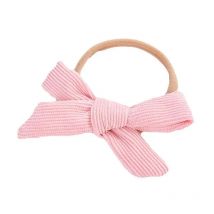 28pcs/lot  Corduroy  Knotbow Baby Headband Handtied Fabric Bow Soft  Nylon Hairband For Infants Newborn Hair Accessory