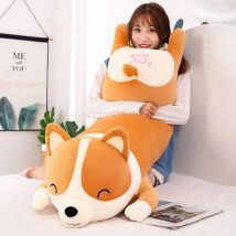 Giant Cute Corgi Dog Plush Pillows Stuffed Soft Down Cotton Animal Kids Toys Kawaii Shiba Inu Dolls for Children Birthday Gift