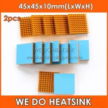 WIR MACHEN KÜHLKÖRPER 2 Stück DIY 45 x 45 x 10 mm Kühlkörper Aluminium-Kühlkörper Kühler Kühler für LED mit blauem Thermoband