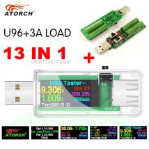 USB-Tester, 13-in-1, DC, digitales Voltmeter, Amperimetro, Spannung, Strom, Voltmeter, Amperemeter, Detektor, Powerbank, Ladegerät, Anzeige