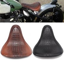 Motorrad Retro Braun/Schwarz Alligator Muster Solo Sitz Für Harley Chopper Bobber Leder Sattel Sitz Honda Yamaha Xs650