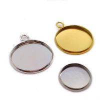 100 stücke 6-35mm Edelstahl Runde Anhänger Basis Blank Cabochon Basis Einstellung Lünette DIY Schmuck Machen Component