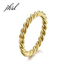 3mm di spessore Nero Piccolo Colore oro rosa Acciaio inossidabile intrecciato Donna Uomo Anelli Gioielli di moda Taglia USA 7 8 9 10 11 12