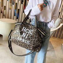 Casual Frauen Bling Pailletten Schulter Taschen Große Kapazität Weibliche Handtasche Für Dame Reise Große Tote Brief Gedruckt Umhängetaschen