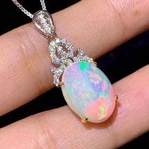 Natürliche Opal Anhänger, Australischen Bergbau Bereich, Farbe Ändern Wirkung, 925 Silber Senden Kette 10*12mm