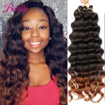 Deep Wave Hair Water Wave Twist Crochet Hair Synthetic Crochet Braids Ombre Blonde Afro Curls Deep Wave Braiding Hair Extension