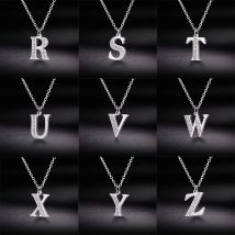 My Shape Buchstabe A-Z klar zirkon edelstahl halskette für mädchen frauen halsketten alphabet initialen anhänger choker schmuck