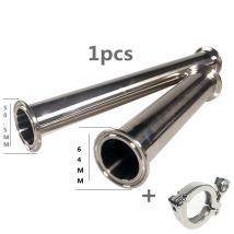 WZJG Sanitary Tri Clamp Type Spool Tube With 51/64MM 38/50.5MM Ferrule Clamp SS316 4/6/8/12/18/24" Length Tube Thickness 1.5mm