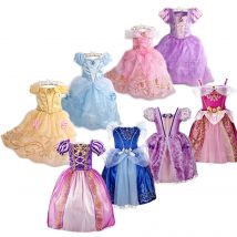 Bambina Rapunzel Costume Party Fancy Princess Dress Natale Cosplay Belle La Bella Addormentata Cenerentola Carnevale Travestimento
