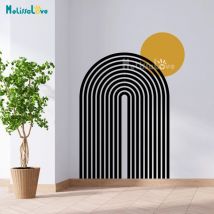 Large Size Boho Stripe Arch And Circle Decal Living Room Bedroom Modern Home Nordic Style Removable Vinyl Wall Sticker BD769