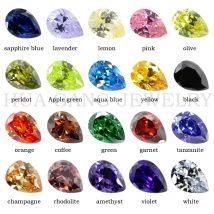 Zirkonia-Stein, mehrfarbig, birnenförmig, Brillantschliff, lose CZ-Steine, synthetische Edelsteine, Perlen für Schmuck, 2 x 3–13 x 18 mm, AAAAA